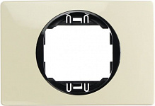 Рамка одноместная Aling-Conel EON горизонтальная бежево-черный E6803.9E