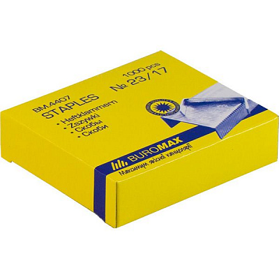 Скоби Buromax Люкс 1000 шт 23/17