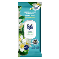 Вологі серветки Pani Blysk універсальні парфумовані Зелена свіжість 19x20 см 48 шт./уп. білі
