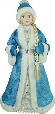 Декоративная фигура Снегурочка в синей шубе 56 см 