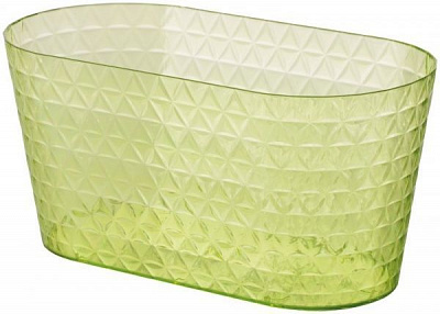 Вазон пластиковый Form Plastic Диамант-мини овал-23 овальный 2л салатовый прозрачный 
