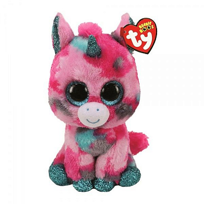 Мягкая игрушка TY Beanie Boos Розово-голубой единорог Gumball 25 см 36466