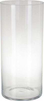Ваза скляна прозора циліндр 18х40 см