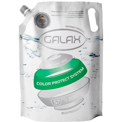 Гель для машинной и ручной стирки Galax для цветных вещей 2 л