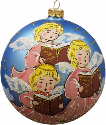 Куля новорічна Юріта Хор Ангелів d 130 мм блакитний 120858M