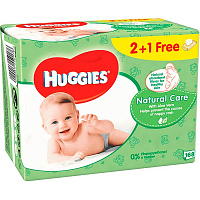Дитячі вологі серветки Huggies Natural Care 2+1 56х3 168 шт.