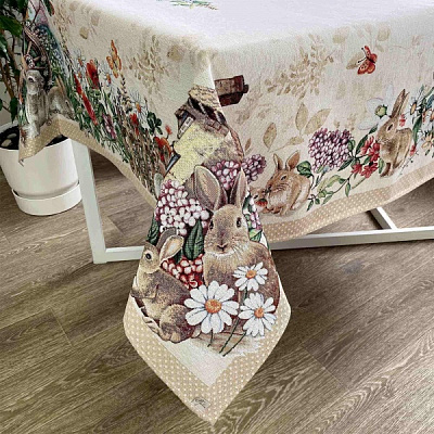 Скатерть Alicia 130x140 см бежевый Прованс 
