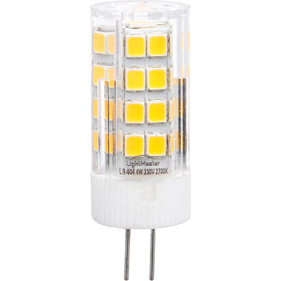 Лампа светодиодная LightMaster LB-604 2 шт./уп. 220 В 4 Вт G4 прозрачная 2700 K