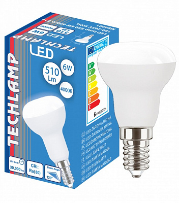 Лампа світлодіодна Techlamp 6 Вт R50 матова E14 220 В 4000 К