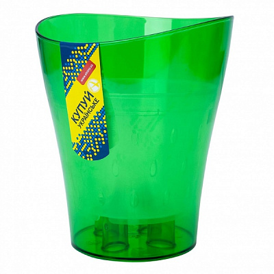 Горшок для орхидей Алеана Ника для орхидей 16х19 см з вазоном дренажным круглый зеленый прозрачный 