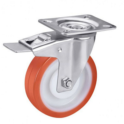 Колесо поворотне з гальмом серія 43 d80 мм Rader