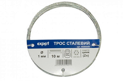 Трос оцинкований 1мм 10 пог.м. DIN 3053