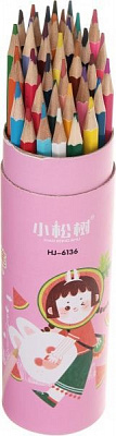 Набір олівців 36 кольорів HJ-6136 рожевий