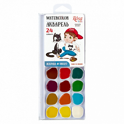 Набір акварельних фарб Cats with a Boy 24 шт. 301207 Rosa Kids