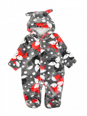 Комбінезон унісекс Маленькие люди вельсофт лисички р.62–68 різнокольоровий