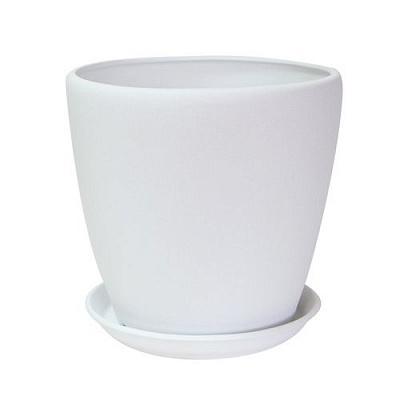 Горшок керамический Ориана-Запорожкерамика Грация №3 крошка круглый 2,5 л белый 