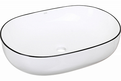 Умывальник EGO BLACK LINE на столешницу овальный 60х41,5х13,5 см