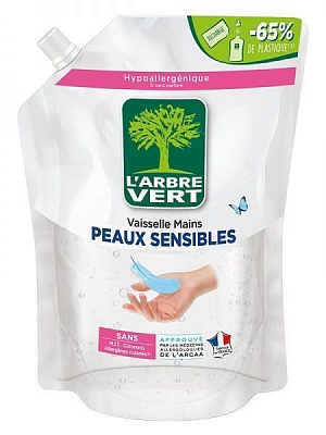 Средство для ручного мытья посуды L'Arbre Vert Чуствительная кожа 1л