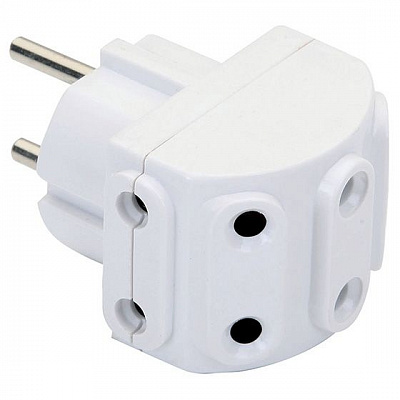 Переходник De-Pa без заземления 5 гн. белый 11107 