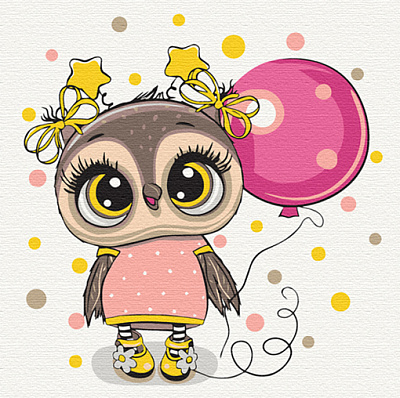 Картина по номерам Совенок с шариком 15514-AC 30х30 см ArtCraft 