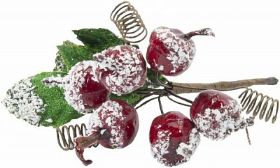 Веточка декоративная Пучок ягод заснеженный 13 см EYK2-1179B  