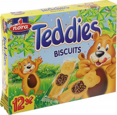 Печенье Nora Teddies c шоколадной начинкой 175 г (8717185470345) 