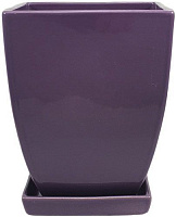 Горшок керамический Резон Конус четирехугольний квадратный 1,1 л фиолетовый (Р091) 