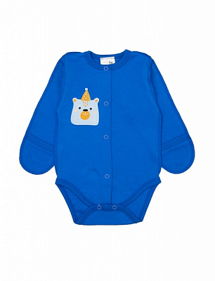 Боди детское для мальчика Bambinelli Медвежонок в шапочке р.62 синий 