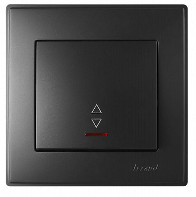 Вимикач прохідний одноклавішний Lezard Lesya з підсвіткою 10 А 250В антрацит 705-4242-114