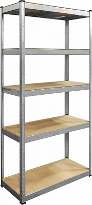 Стеллаж металлический Меткас с полками из МДФ В114/2 1800x900x400 мм серый 