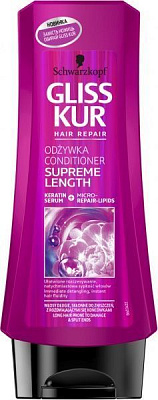 Бальзам Gliss Kur Supreme Length для длинных склонных к повреждениям и жирности волосам 200 мл