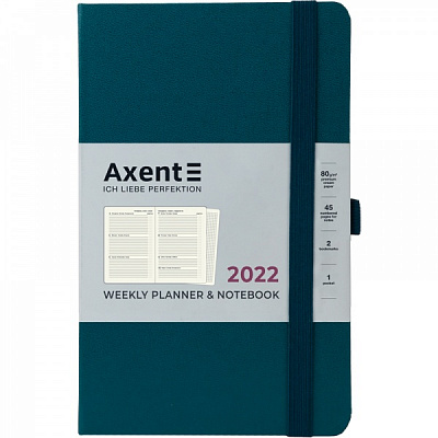Щотижневик 2022 Partner Strong А5- малахітовий Axent