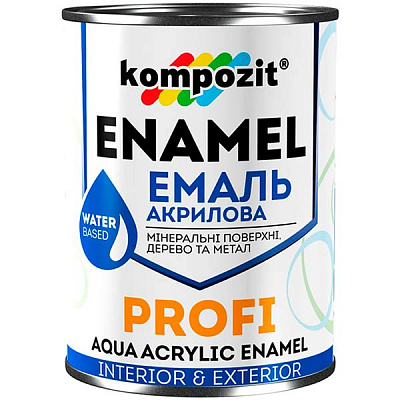 Эмаль Kompozit акриловая Profi белый глянец 2,7л