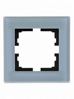 Рамка одноместная Lezard Vesna горизонтальная матовый серо-голубой 742-M7080-146