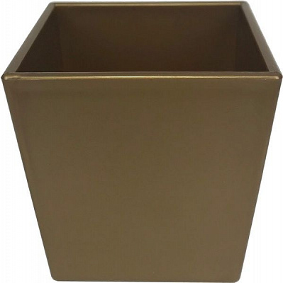 Кашпо Оранжерея Квадрат 65 мм золото квадратный 0,2 л золотой 
