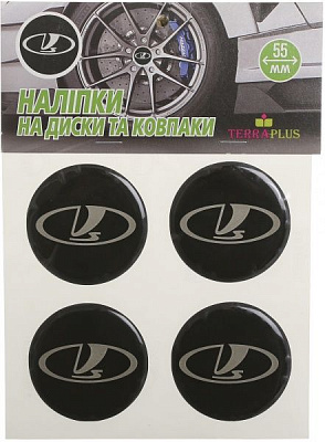 Наклейка TERRAPLUS на колпаки и диски ВАЗ 55 мм