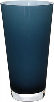 Ваза конусная Maestro стеклянная цвет: опал, темно-синий 14х25 см Wrzesniak Glassworks
