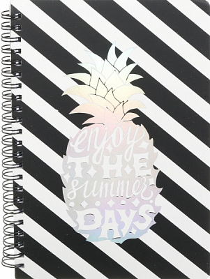 Блокнот Чорно-білий ананас 14,5х21 см Mikirei