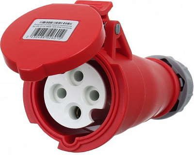 Розетка силовая переносная с заземлением Expert 3p+PE (214) 380В 16А IP44 серый