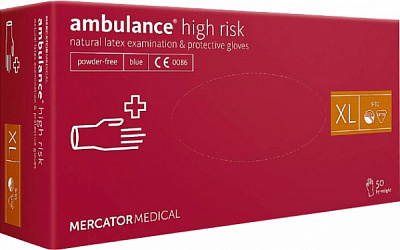 Перчатки латексные Mercator Medical Ambulance High Risk р.XL 50 шт./уп.