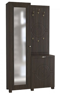 Прихожая с зеркалом Art in Head Bоurbon 1100х366х2000 мм дуб табак 