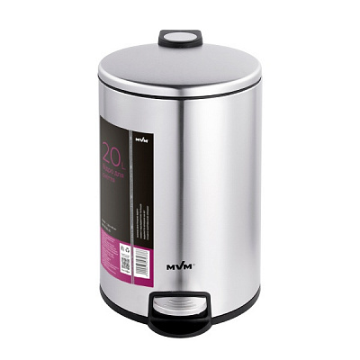 Ведро с крышкой MVM BIN-16 20L SS STEEL ROUND 20 л стальной 