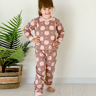 Піжама дитяча для дівчаток Blanka Ведмедик р.98 коричневий 110369