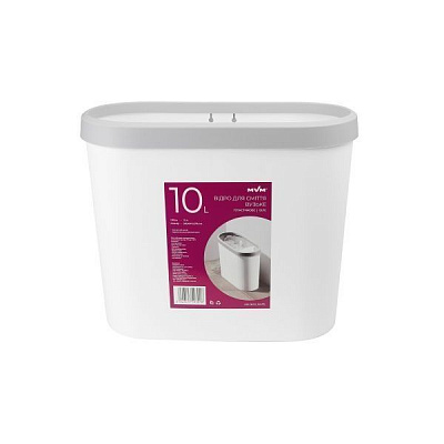 Ведро MVM Bin-08 White 10 л белый BIN-08 10L WHITE