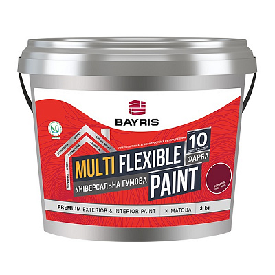 Універсальна гумова фарба гумова Bayris MULTIFLEXIBLE PAINT RAL 8017 мат коричневий 10кг