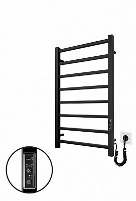 Полотенцесушитель электрический Mario Полотенцесушитель Токио-I 800х500/80 электр. TR К черный мат