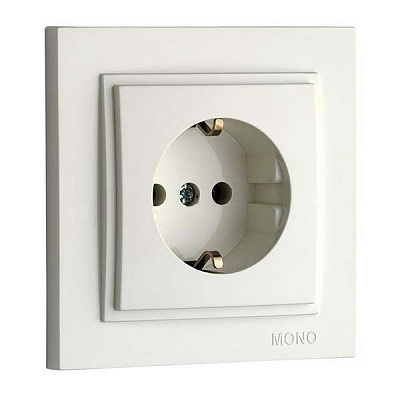Розетка із заземленням Mono Electric Despina без кришки кремовий 102-170021-117