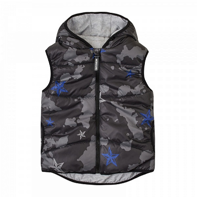 Жилет детский для мальчиков Соня р.110 серый с черным Ш269 