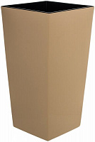 Горшок пластиковый Lamela Финезия квадратный 29,1л капучино/черный (533) 