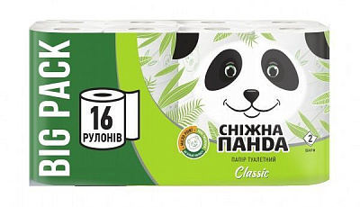 Туалетний папір Сніжна Панда Класік двошаровий 16 шт.